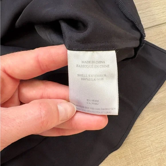 Theory Silk Black Sleeveless Peplum Top - Picture 3 of 6